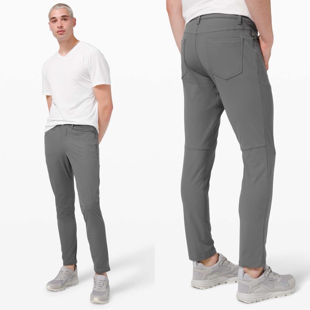 Lululemon Men’s Gray ABC Slim Fit Stretch 5 Pocket Warpstreme Chino Pants SZ 34